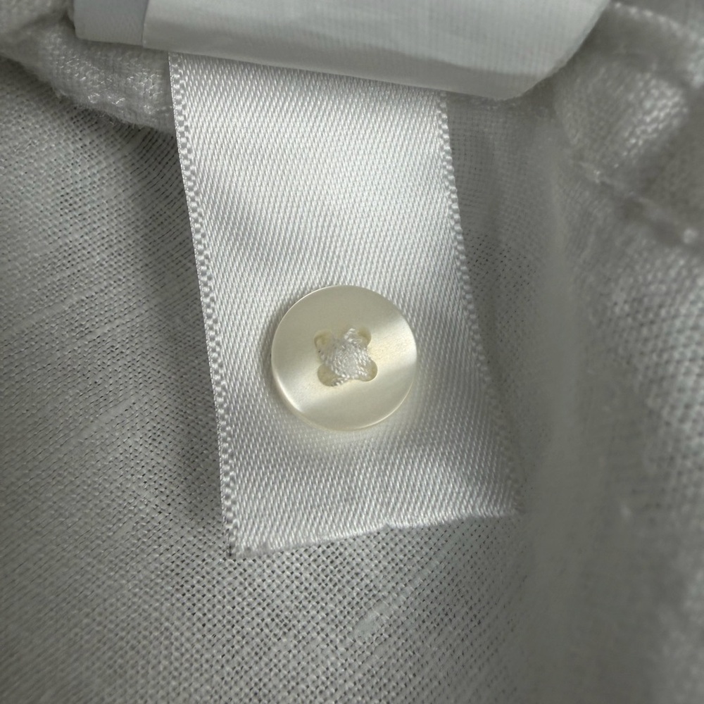 GAP Women’s L Optic White 100% Linen Boyfriend Button Front Shirt Long Sleeve - Picture 17 of 17